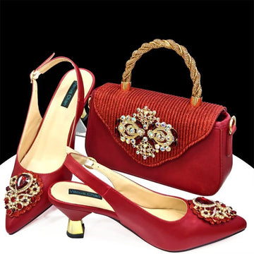 Style français décontracté Petites chaussures carrées à bout pointu talons aiguilles Chaussures et sacs pour femmes Combinaison