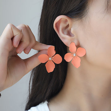 Boucles d'oreilles fleurs colorées européennes et américaines Summer High Sense