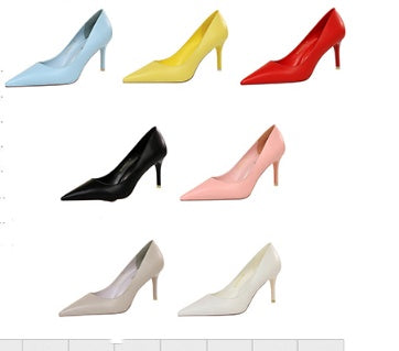 Chaussures à talons hauts pour femmes, à bouts pointus, à talons moyens et à talons aiguilles assortis