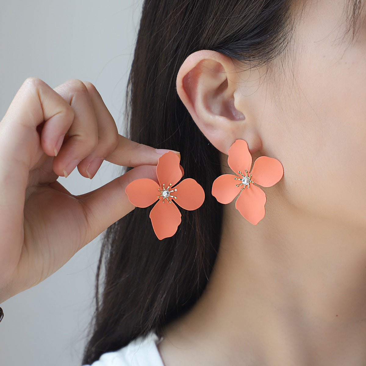 Boucles d'oreilles fleurs colorées européennes et américaines Summer High Sense