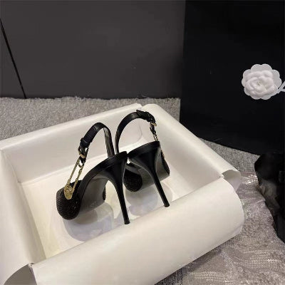 Talons hauts pointus stiletto strass cuir verni fermés et creux™