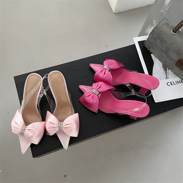 HeelsTalons hauts pointus avec nœud de strass et talon aiguille pour femmes