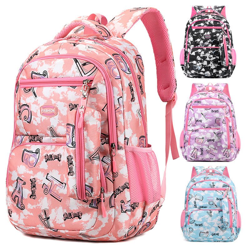 Nouvelle lettre imprimée sac à dos avec étui à crayons Fashion pour école primaire élèves cartable pour filles/garçons - MARIZARD