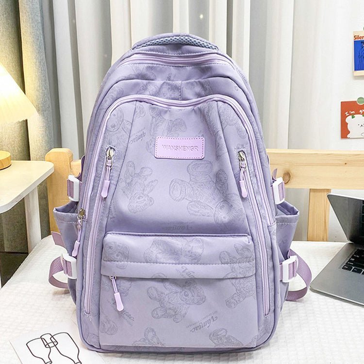 Sac à dos imprimé ours mignon, sac de voyage polyvalent de grande capacité | sac d'école pour filles - MARIZARD